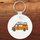 Orange Campervan Schlüsselanhänger (Vorderseite)