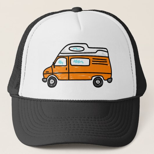Orange Campervan Truckerkappe (Vorderseite)
