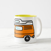 Orange Campervan Zweifarbige Tasse (VorderseiteRechts)