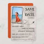 Orange Cancun Passport Save the Date (Vorne/Hinten)