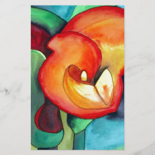 Orange Canna lia Blume Originale Aquarellkunst