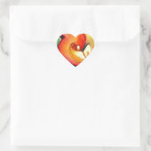 Orange Canna lia Blume Originale Aquarellkunst Herz-Aufkleber (Tasche)