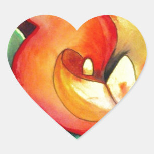 Orange Canna lia Blume Originale Aquarellkunst Herz-Aufkleber