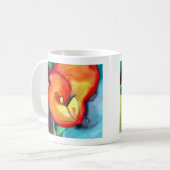 Orange Canna lia Blume Originale Aquarellkunst Kaffeetasse (Vorderseite Links)