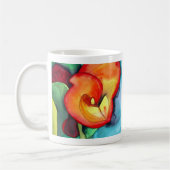 Orange Canna lia Blume Originale Aquarellkunst Kaffeetasse (Links)