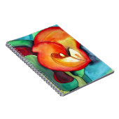 Orange Canna lia Blume Originale Aquarellkunst Notizblock (Rechte Seite)
