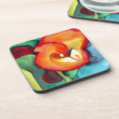 Orange Canna lia Blume Originale Aquarellkunst Untersetzer (Linke Seite)