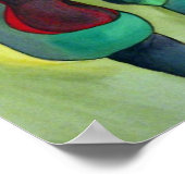 Orange Canna Lilie Originale Aquarellkunst Poster (Ecke)