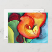 Orange Canna Lilie Originale Aquarellkunst Postkarte (Vorne/Hinten)
