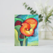 Orange Canna Lilie Originale Aquarellkunst Postkarte (Stehend Vorderseite)