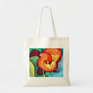 Orange Canna Lilie Originale Aquarellkunst Tragetasche