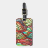 Orange Canna verlasse Aquarellfarben Originale Kun Gepäckanhänger (Vorderseite vertikal)