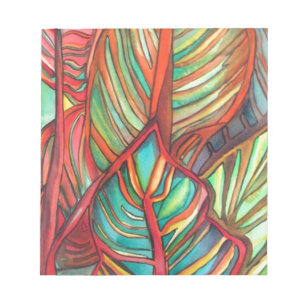 Orange Canna verlasse Aquarellfarben Originale Kun Notizblock