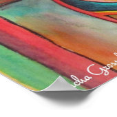 Orange Canna verlasse Aquarellfarben Originale Kun Poster (Ecke)