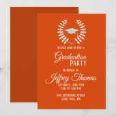 Orange Cap & Blätter Grad Einladung 5" x 7" (Vorne/Hinten)