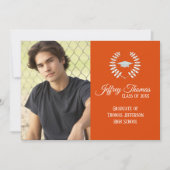 Orange Cap & Blätter Grad Einladung 5" x 7" (Vorderseite)