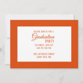Orange Cap & Blätter Grad Einladung 5" x 7" (Rückseite)