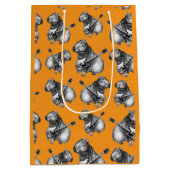 Orange Capybara Rockstar Mittlere Geschenktüte (Rückseite)
