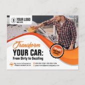 Orange Car Washing Waxing Auto Detailinformationen Postkarte (Vorderseite)