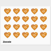 Orange Caramel Silver Frame Logo Template Baking Herz-Aufkleber (Blatt)