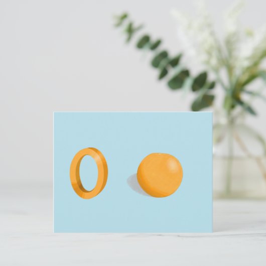 Orange Card Postkarte (Stehend Vorderseite)