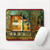 Orange Cargo Truck Truck Driver Mousepad (Mit Mouse)