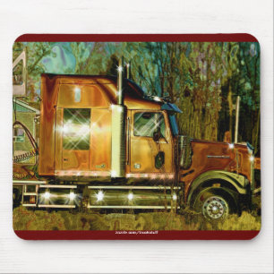 Orange Cargo Truck Truck Driver Mousepad