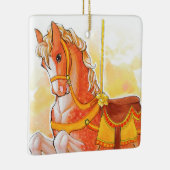 Orange Carousel Horse Keramikornament (Rechts)