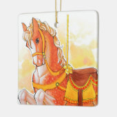Orange Carousel Horse Keramikornament (Links)