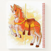 Orange Carousel Horse Notebook Notizblock (Rückseite)