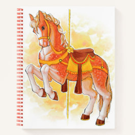 Orange Carousel Horse Notebook Notizblock