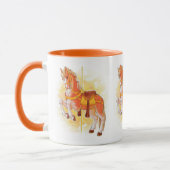 Orange Carousel Horse Tasse (Links)