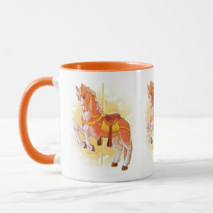 Orange Carousel Horse Tasse