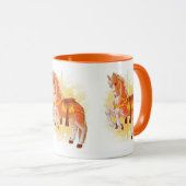 Orange Carousel Horse Tasse (VorderseiteRechts)