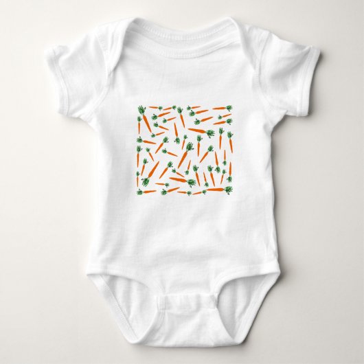 Orange Carrot Pattern Baby Strampler (Vorderseite)