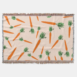 Orange Carrot Pattern Decke