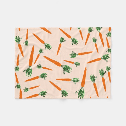 Orange Carrot Pattern Fleecedecke (Vorderseite (Horizontal))