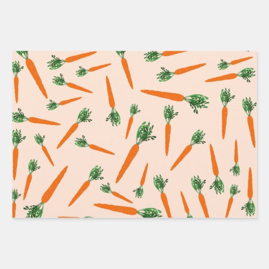 Orange Carrot Pattern Geschenkpapier Set (Vorderseite 2)