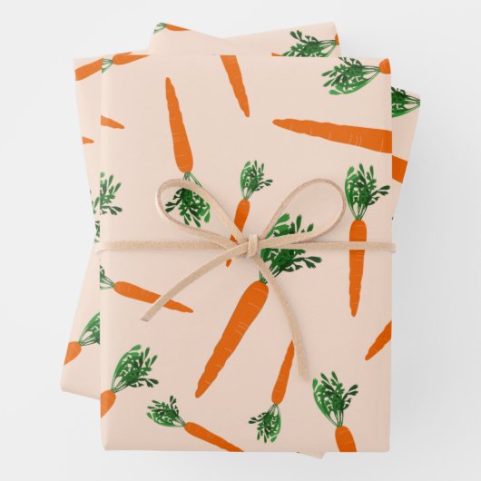 Orange Carrot Pattern Geschenkpapier Set (Beispiel)