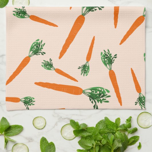 Orange Carrot Pattern Geschirrtuch (Gefaltet)