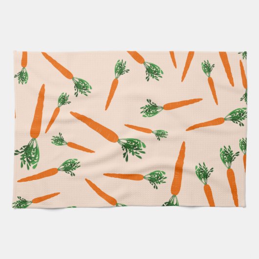 Orange Carrot Pattern Geschirrtuch (Horizontal)