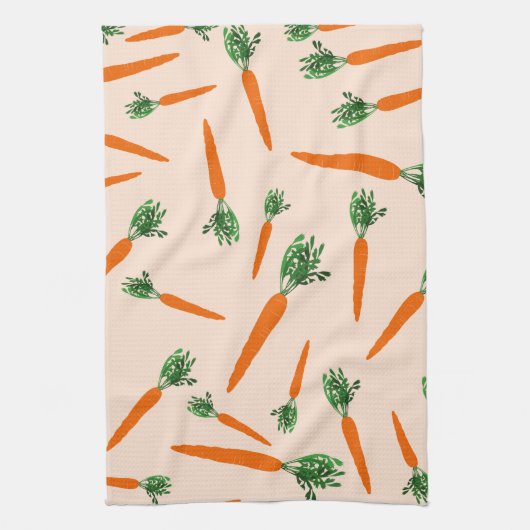 Orange Carrot Pattern Geschirrtuch (Vertikal)