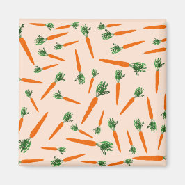 Orange Carrot Pattern Magnet