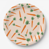 Orange Carrot Pattern Pappteller (Vorderseite)