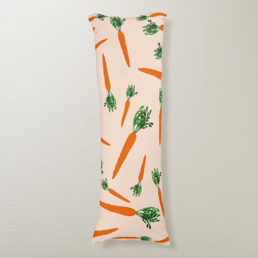 Orange Carrot Pattern Seitenschläferkissen (Vorderseite Vertikal)