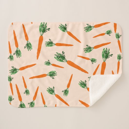 Orange Carrot Pattern Sherpadecke (Vorderseite (Horizontal))