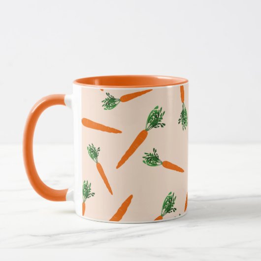 Orange Carrot Pattern Tasse (Links)