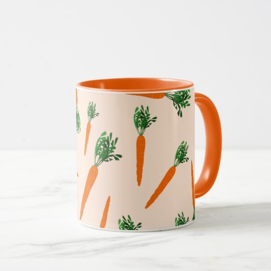 Orange Carrot Pattern Tasse (VorderseiteRechts)