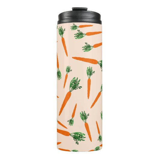 Orange Carrot Pattern Thermosbecher (Vorderseite)
