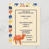 Orange Cartoon Camel Bactrian 2 Humps Custom Einladung (Vorne/Hinten)